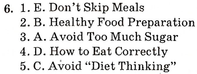 Завдання № 6 - Lessons 1-2. Eat Well, Stay Healthy - ГДЗ Англійська мова 10 клас А.М. Несвіт 2010 - 9 рік навчання