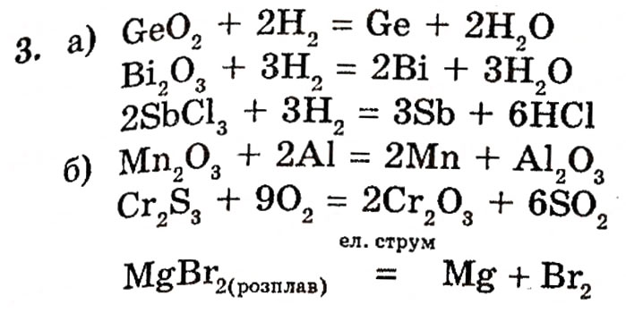 Завдання № 3 - § 24. Методи добування металів - ГДЗ Хімія 10 клас П.П. Попель, Л.С. Крикля 2010