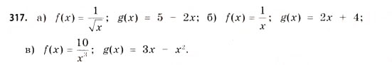 Завдання № 317 - § 9. Похідна складеної функції - ГДЗ Математика 11 клас Г.П. Бевз, В.Г. Бевз 2011 - Рівень стандарту