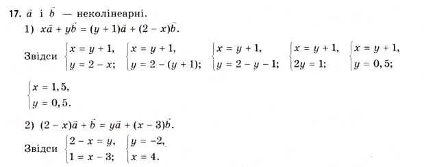 Завдання № 17 - § 5. Алгебра векторів - ГДЗ Геометрія 11 клас Г.В. Апостолова 2011 - Академічний, профільний рівні