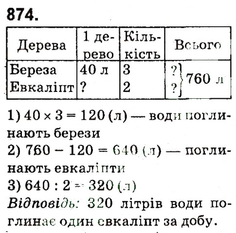 Завдання № 874 - Дроби - ГДЗ Математика 4 клас М.В. Богданович, Г.П. Лишенко 2015