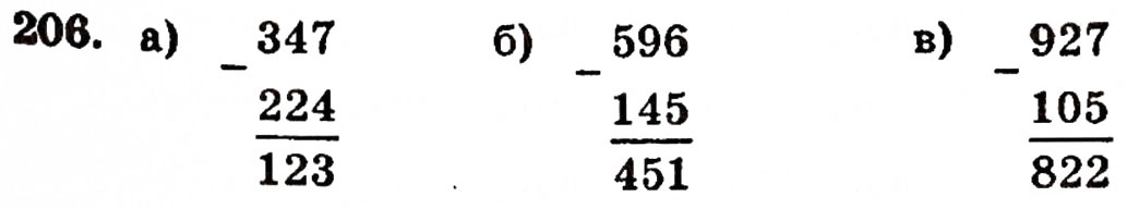 Завдання № 206 - § 5. Віднімання натуральних чисел - ГДЗ Математика 5 клас Г.П. Бевз, В.Г. Бевз 2005