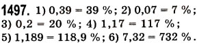 Завдання № 1497 - § 42. Відсотки. Знаходження відсотків від даного числа - ГДЗ Математика 5 клас О.С. Істер 2013