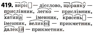 Завдання № 419 - § 51. Префікс і суфікс - ГДЗ Українська мова 5 клас О.В. Заболотний 2013