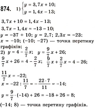 Завдання № 874 - 23. Лінійна функція, її графік і властивості - ГДЗ Алгебра 7 клас А.Г. Мерзляк, В.Б. Полонський, М.С. Якір 2008