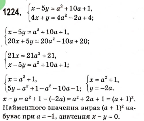 Завдання № 1224 - § 4. Системи лінійних рівнянь із двома змінними - ГДЗ Алгебра 7 клас А.Г. Мерзляк, В.Б. Полонський, М.С. Якір 2015