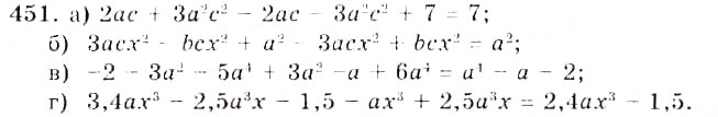 Завдання № 451 - § 12. Множення многочлена на одночлен - ГДЗ Алгебра 7 клас Г.П. Бевз, В.Г. Бевз 2007