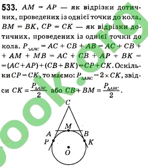 Завдання № 533 - § 4. Коло і круг. Геометричні побудови - ГДЗ Геометрія 7 клас А.Г. Мерзляк, В.Б. Полонський, М.С. Якір 2015