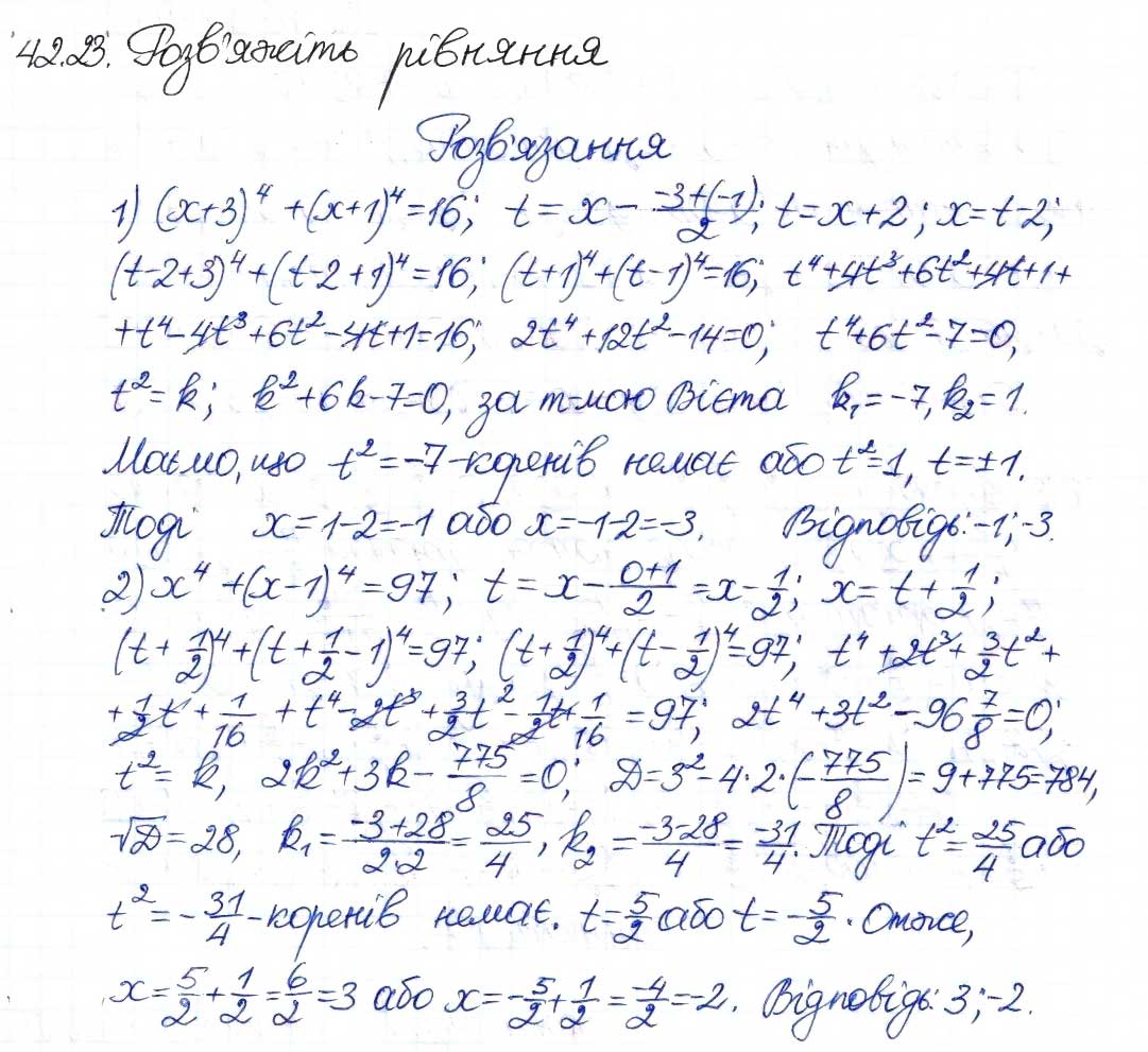 Завдання № 23 - 42. Розв'язуваннч рівнянь методом заміни змінної - ГДЗ Алгебра 8 клас А.Г. Мерзляк, В.Б. Полонський, M.С. Якір 2016 - Поглиблений рівень вивчення