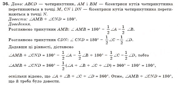 Завдання № 36 - § 1. Чотирикутник та його елементи - ГДЗ Геометрія 8 клас М.І. Бурда, Н.А. Тарасенкова 2007