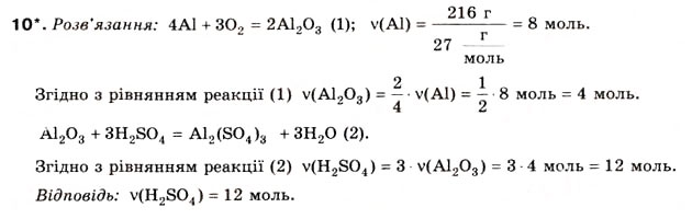 Завдання № 10 - § 9. Хімічні властивості кислот - ГДЗ Хімія 8 клас Н.М. Буринська 2008