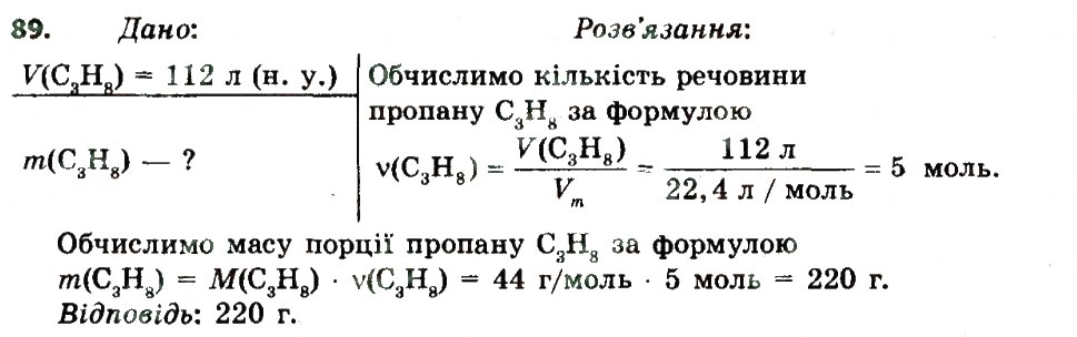 Завдання № 89 - § 28. Взаємозв'язок між фізичними величинами - ГДЗ Хімія 8 клас О.Г. Ярошенко 2016