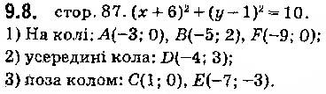 Завдання № 8 - 9. Рівняння фігури. Рівняння кола - ГДЗ Геометрія 9 клас А.Г. Мерзляк, В.Б. Полонський, M.С. Якір 2017