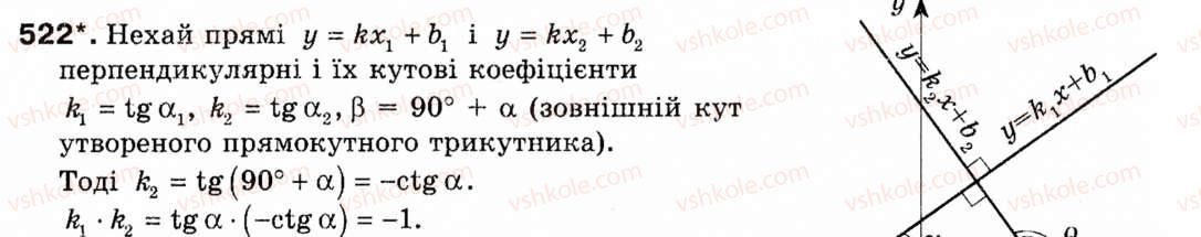 Завдання № 522 - § 15. Рівняння прямої - ГДЗ Геометрія 9 клас М.І. Бурда, Н.А. Тарасенкова 2009