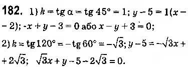 Завдання № 182 - § 5. Рівняння прямої - ГДЗ Геометрія 9 клас О.С. Істер 2017