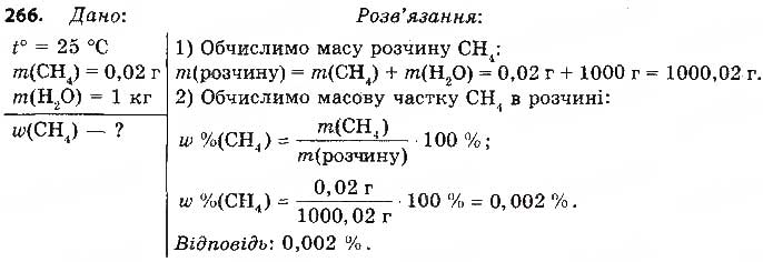 Завдання № 266 - § 23. Метан — найпростіший вуглеводень - ГДЗ Хімія 9 клас О.В. Григорович 2017
