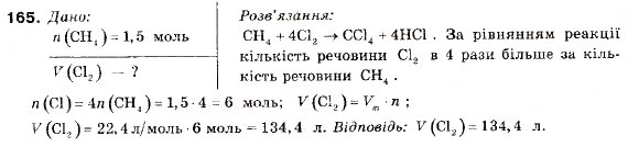 Завдання № 165 - § 17. Метан - ГДЗ Хімія 9 клас П.П. Попель, Л.С. Крикля 2009