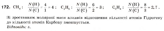 Завдання № 172 - § 18. Гомологи метану (алкани) - ГДЗ Хімія 9 клас П.П. Попель, Л.С. Крикля 2009