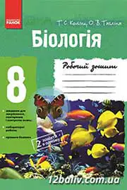 ГДЗ Біологія 8 клас Т.С. Котик, О.В. Тагліна (2013 рік) Робочий зошит