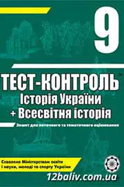 ГДЗ Історія України 9 клас В.В. Воропаєва (2011 рік) Тест-контроль