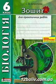 ГДЗ Біологія 6 клас С.В. Безручкова (2015 рік) Зошит для практичних робіт ГДЗ Біологія 6 клас С.В. Безручкова (2015 рік) Зошит для практичних робіт