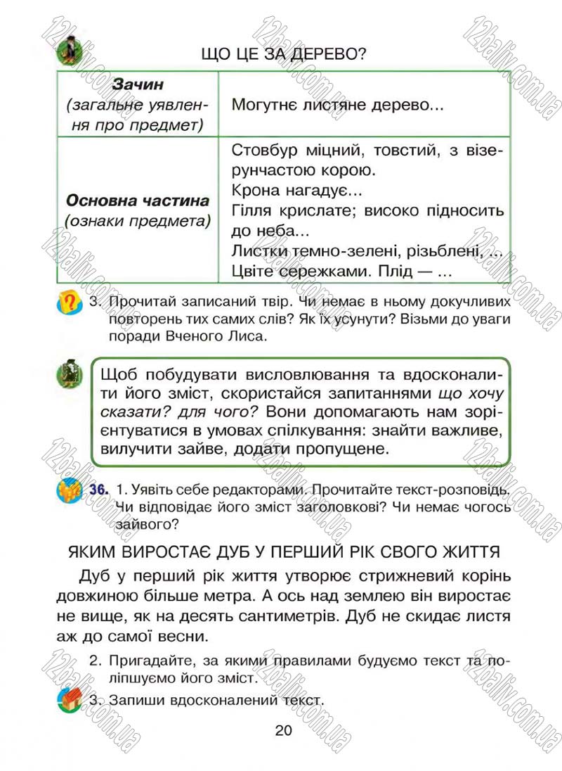 Сторінка 20 - Підручник Українська мова 4 клас Л.О. Варзацька, Г.Є. Зроль, Л.М. Шильцова 2015