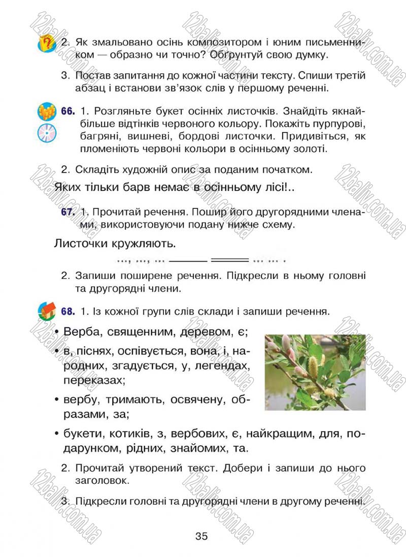Сторінка 35 - Підручник Українська мова 4 клас Л.О. Варзацька, Г.Є. Зроль, Л.М. Шильцова 2015