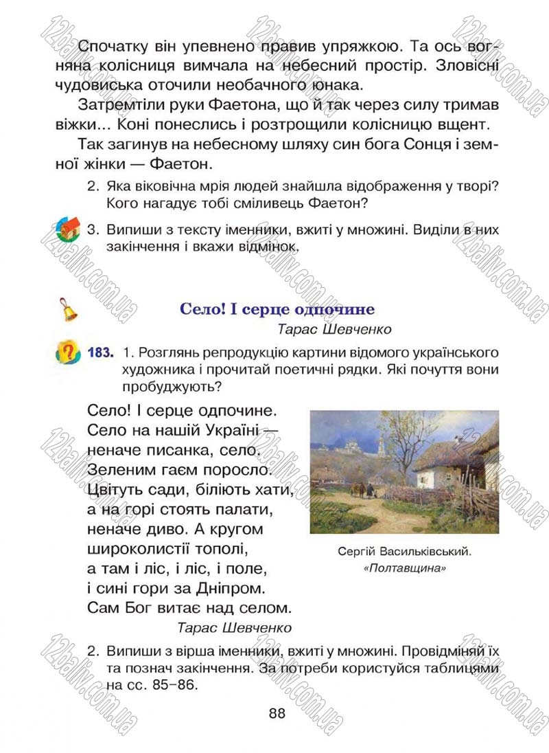 Сторінка 88 - Підручник Українська мова 4 клас Л.О. Варзацька, Г.Є. Зроль, Л.М. Шильцова 2015