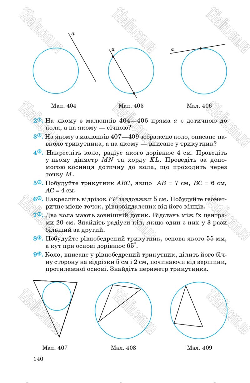 Сторінка 140 - Підручник Геометрія 7 клас О.С. Істер 2007