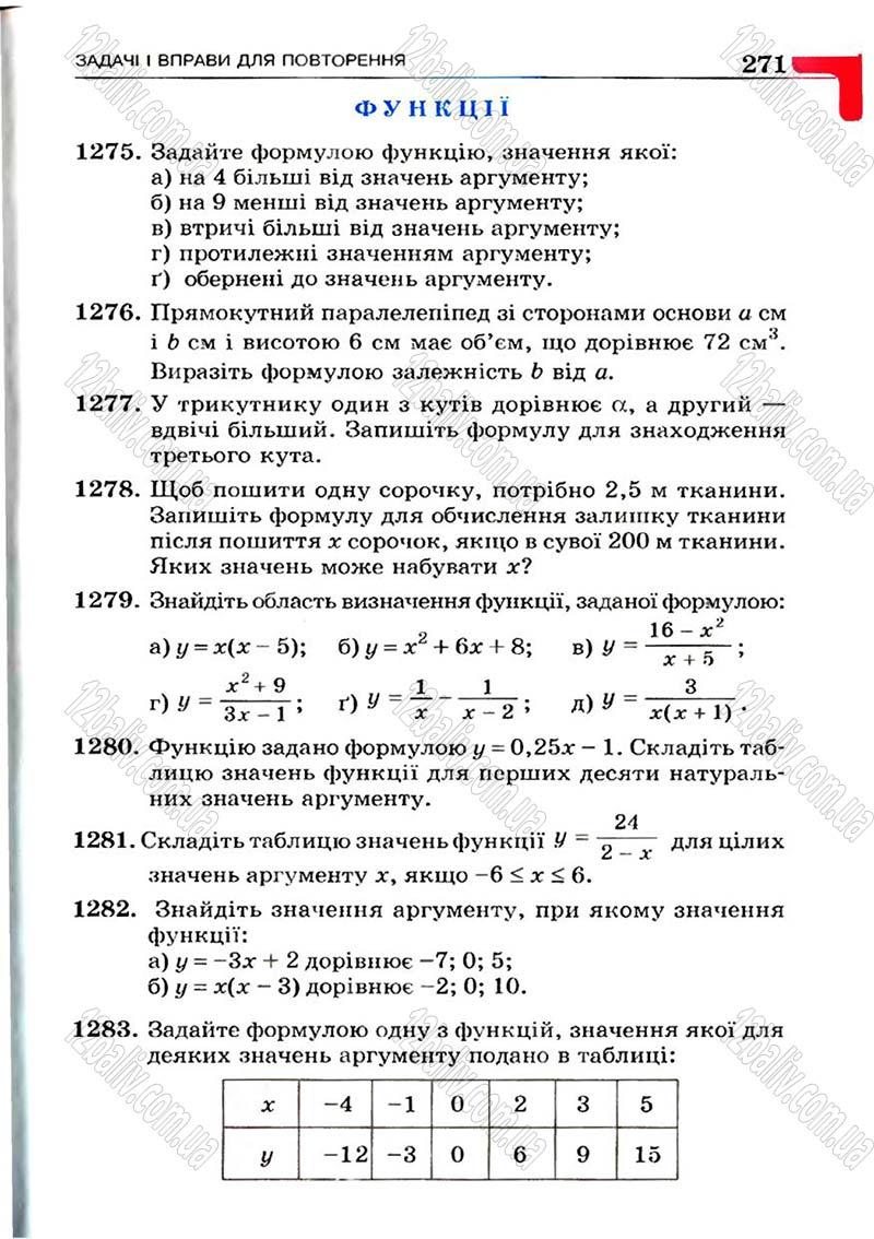Сторінка 271 - Підручник Алгебра 7 клас Г.П. Бевз, В.Г. Бевз 2007