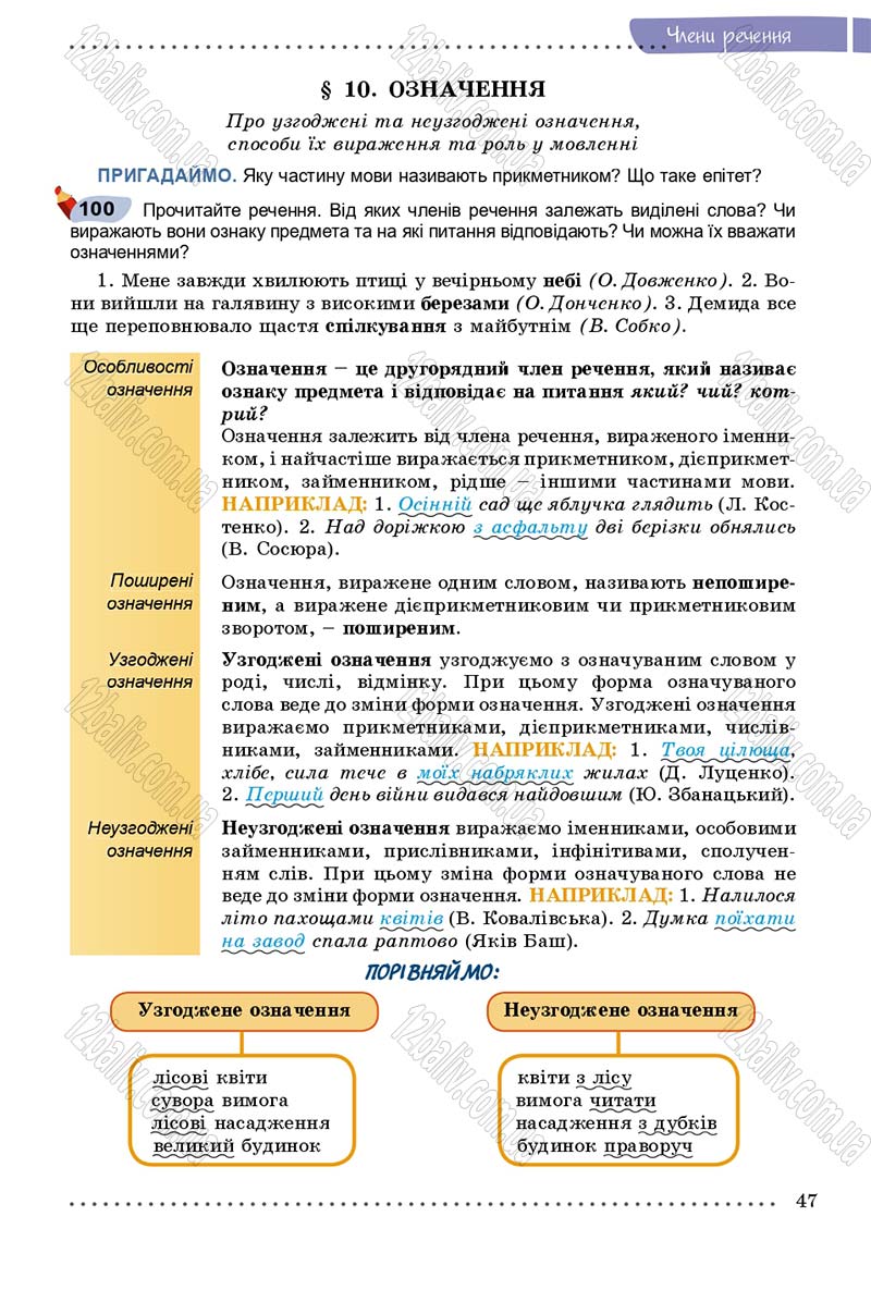 Сторінка 47 - Підручник Українська мова 8 клас В.В. Заболотний, О.В. Заболотний 2016
