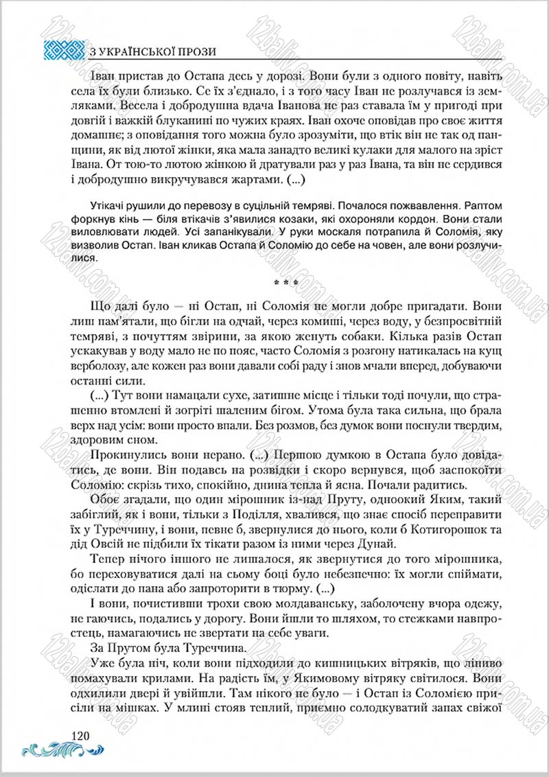 Сторінка 120 - Підручник Українська література 8 клас О. М. Авраменко 2016