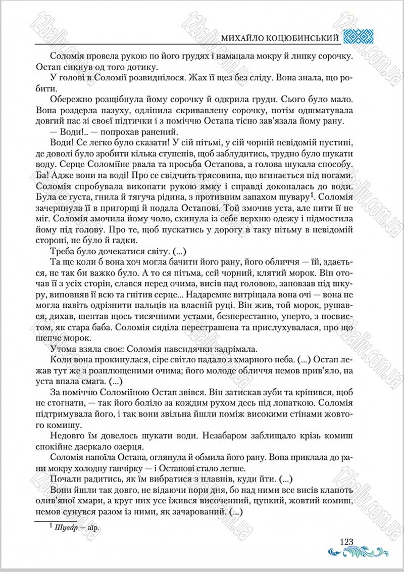 Сторінка 123 - Підручник Українська література 8 клас О. М. Авраменко 2016