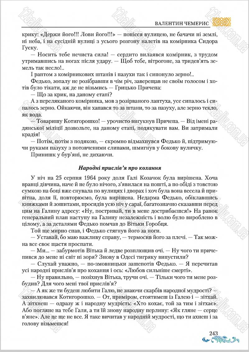 Сторінка 243 - Підручник Українська література 8 клас О. М. Авраменко 2016
