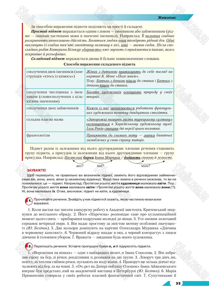 Сторінка 35 - Підручник Українська мова 8 клас Авраменко 2016 - скачати онлайн