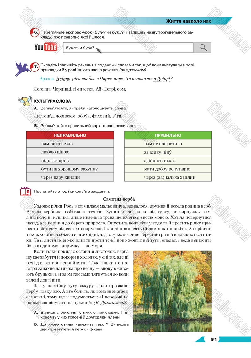 Сторінка 51 - Підручник Українська мова 8 клас Авраменко 2016 - скачати онлайн