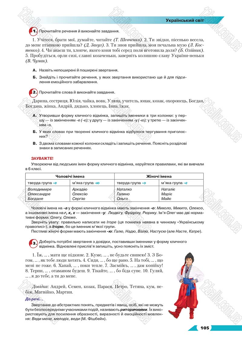 Сторінка 105 - Підручник Українська мова 8 клас Авраменко 2016 - скачати онлайн