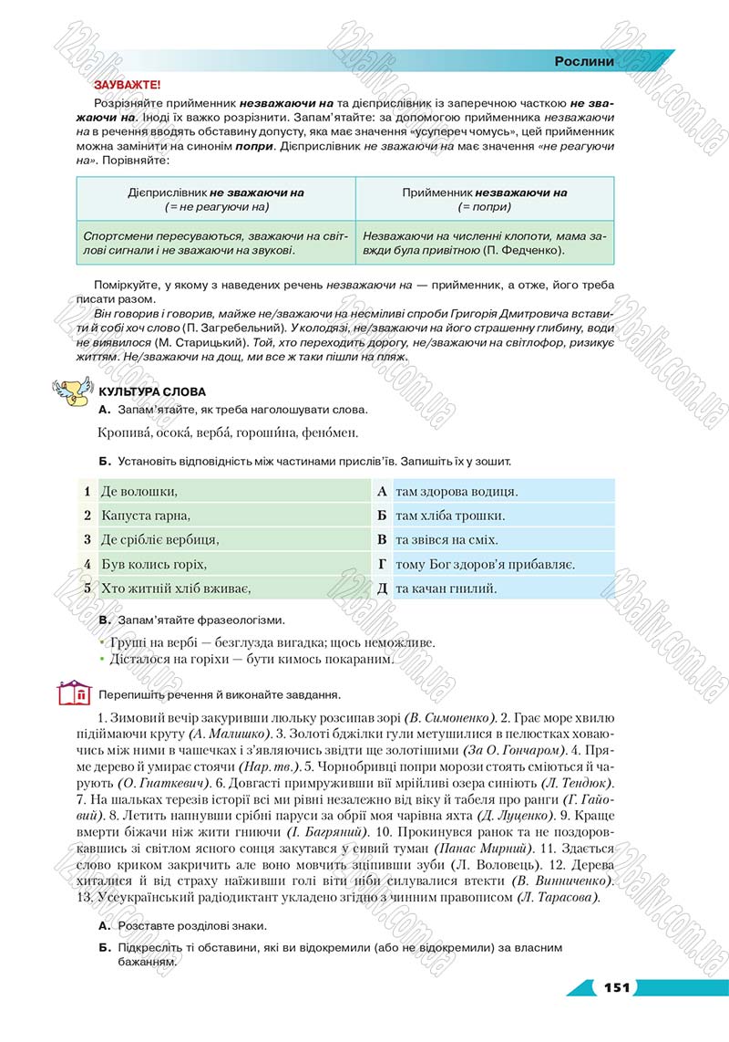 Сторінка 151 - Підручник Українська мова 8 клас Авраменко 2016 - скачати онлайн