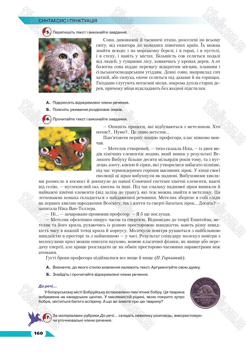 Сторінка 160 - Підручник Українська мова 8 клас Авраменко 2016 - скачати онлайн