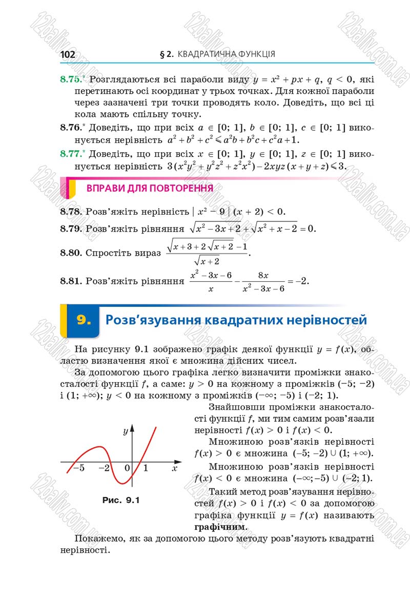 Сторінка 102 - Підручник Алгебра 9 клас А.Г. Мерзляк, В.Б. Полонський, М.С. Якір 2017 - Поглиблене вивчення