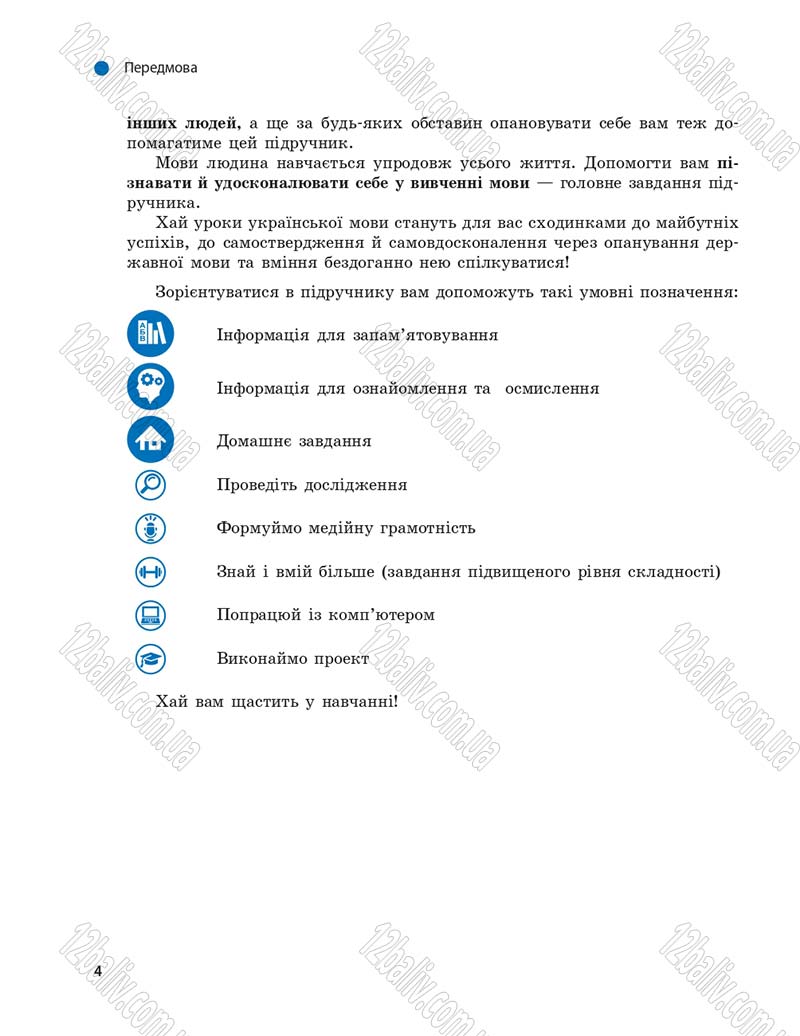 Сторінка 4 - Підручник Українська мова 9 клас О.П. Глазова 2017