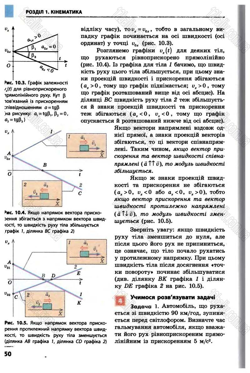 Сторінка 50 - Підручник Фізика 10 клас В.Г. Бар’яхтар, Ф.Я. Божинова 2010 - Академічний рівень