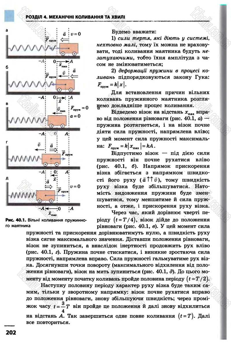 Сторінка 202 - Підручник Фізика 10 клас В.Г. Бар’яхтар, Ф.Я. Божинова 2010 - Академічний рівень