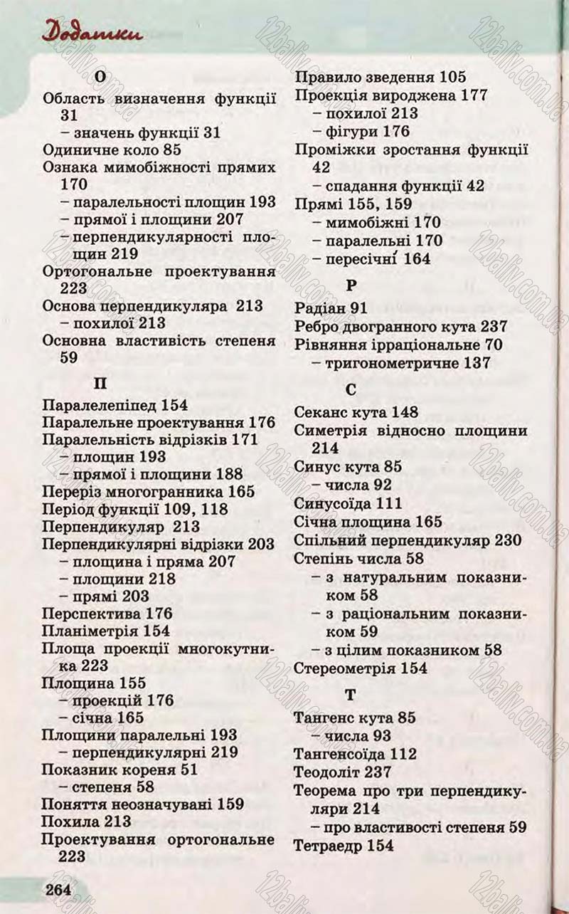 Сторінка 264 - Підручник Математика 10 клас Бевз 2011 - Рівень стандарту