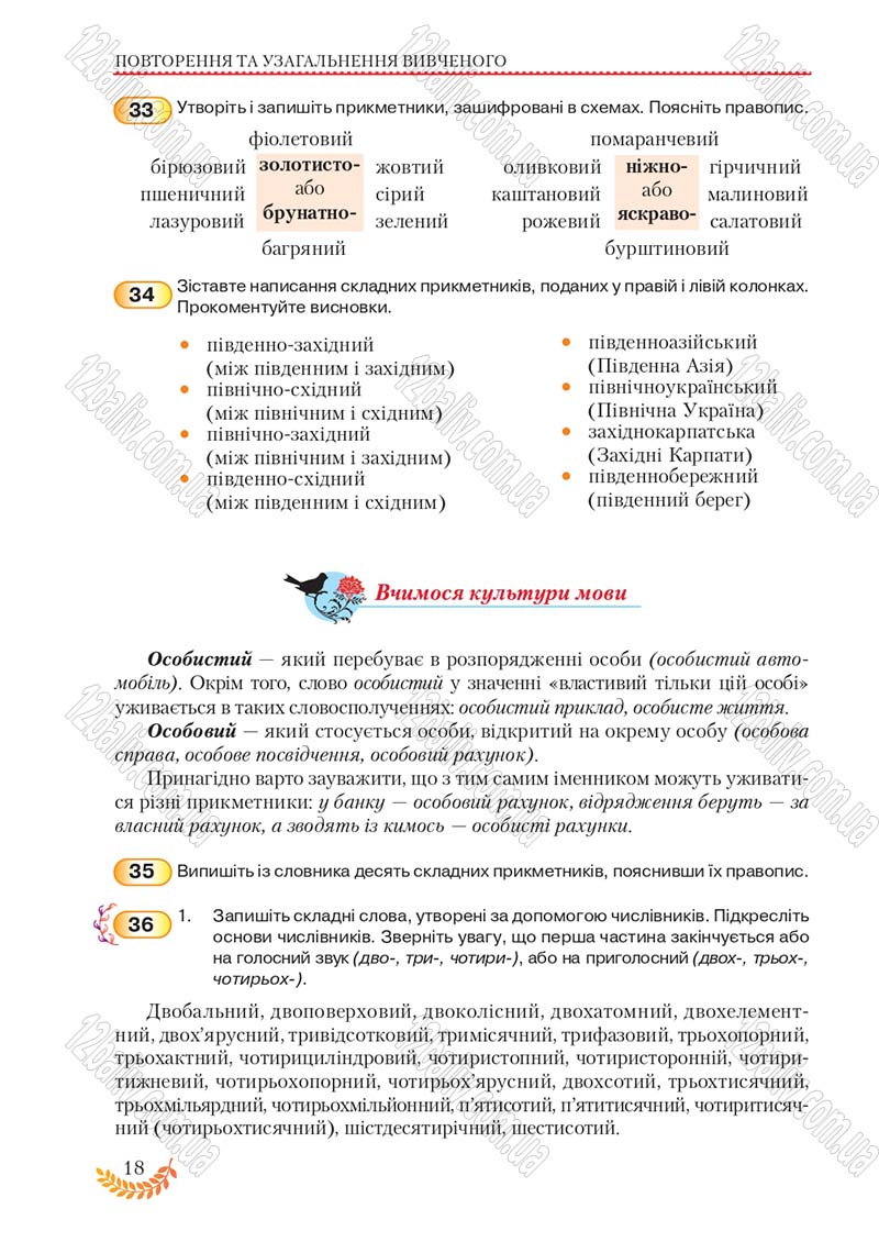 Сторінка 18 - Підручник Українська мова 8 клас С.Я. Єрмоленко, В.Т. Сичова, М.Г. Жук 2016