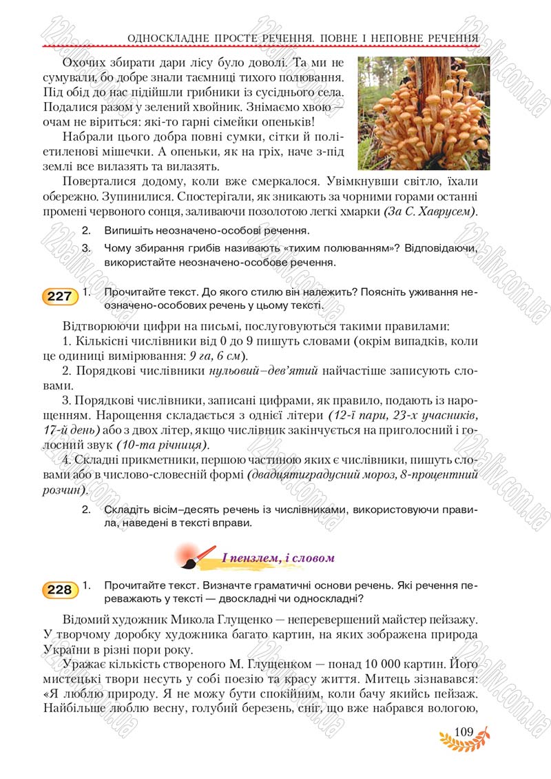 Сторінка 109 - Підручник Українська мова 8 клас С.Я. Єрмоленко, В.Т. Сичова, М.Г. Жук 2016