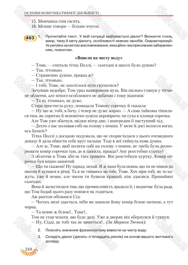 Сторінка 248 - Підручник Українська мова 8 клас С.Я. Єрмоленко, В.Т. Сичова, М.Г. Жук 2016