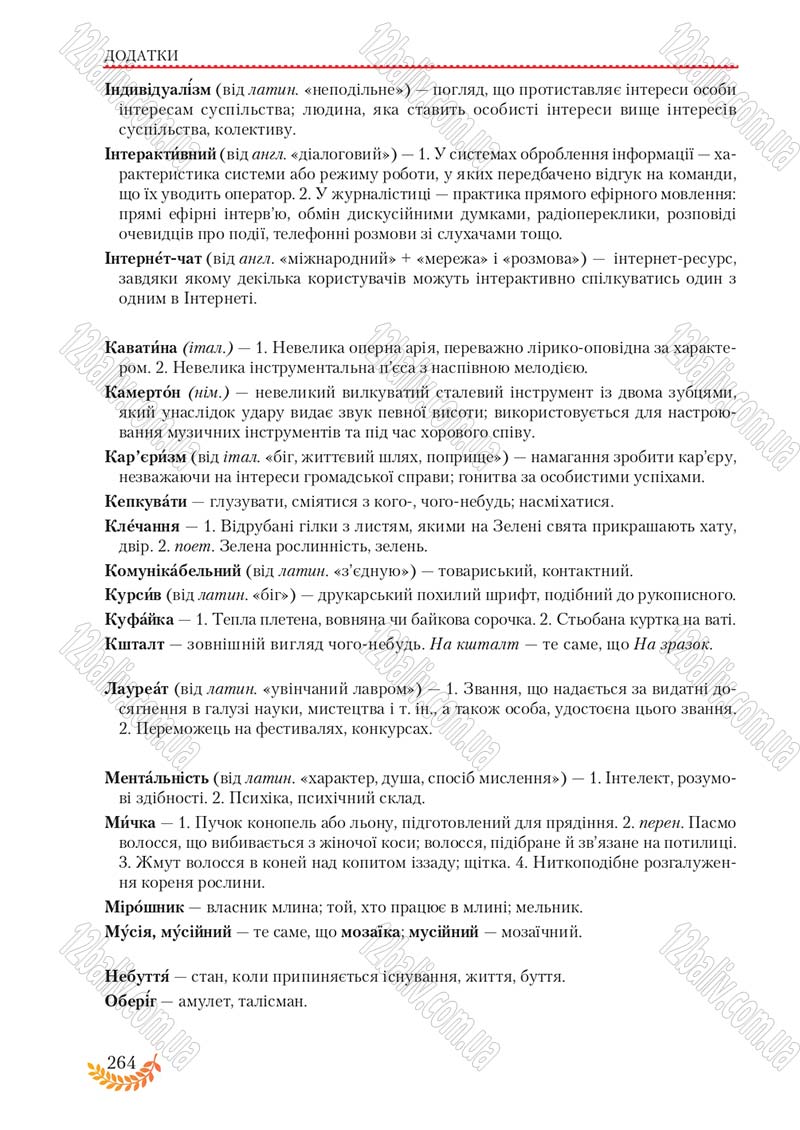 Сторінка 264 - Підручник Українська мова 8 клас С.Я. Єрмоленко, В.Т. Сичова, М.Г. Жук 2016