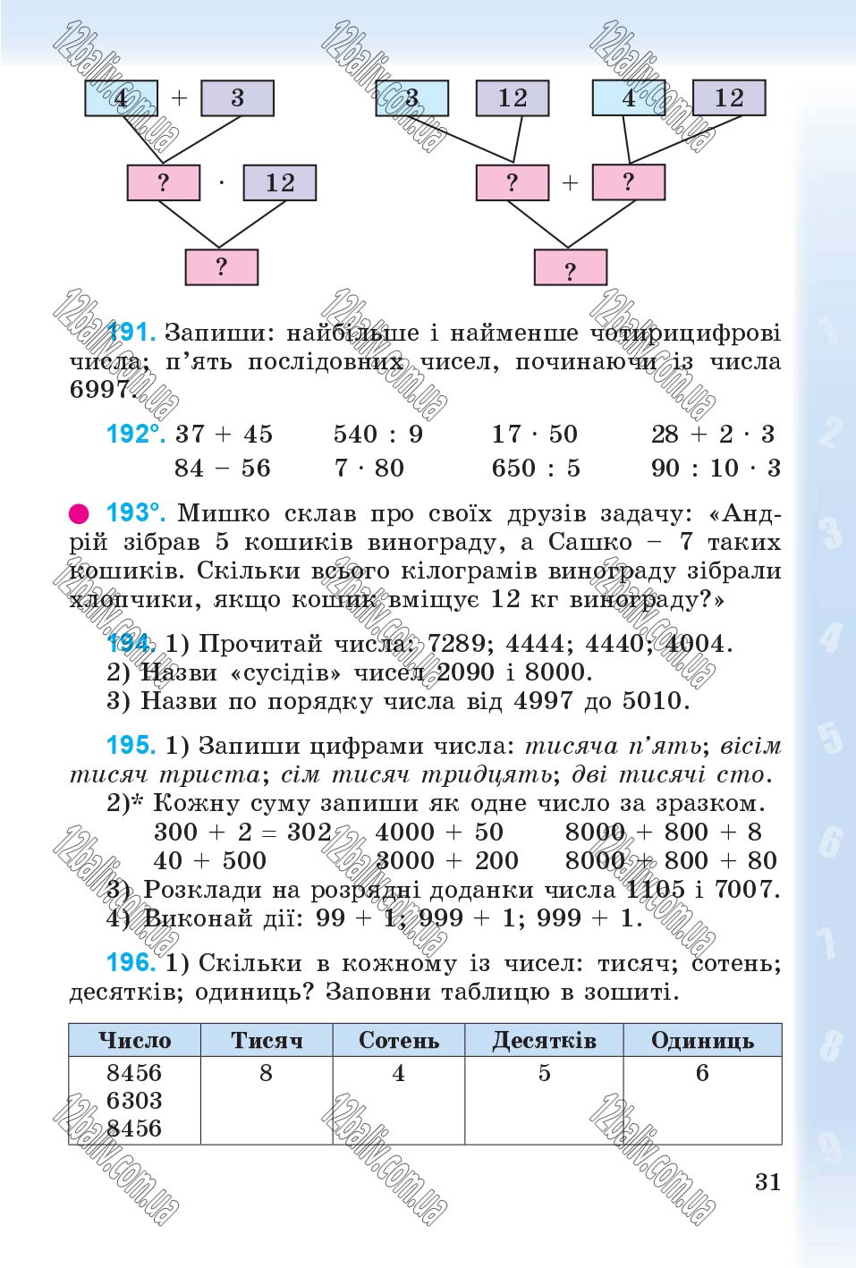 Сторінка 31 - Підручник Математика 4 клас М.В. Богданович, Г.П. Лишенко 2015