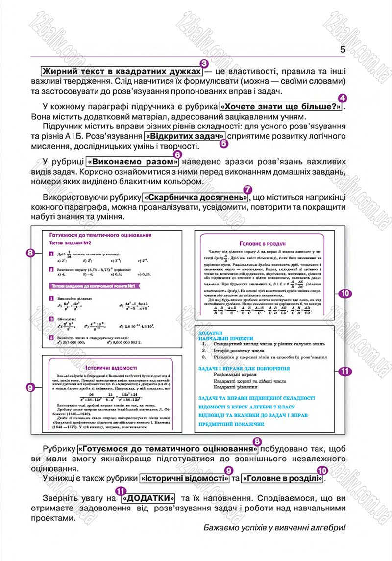 Сторінка 5 - Підручник Алгебра 8 клас Г.П. Бевз, В.Г. Бевз 2016